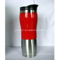 16oz Stainless Steel Mug with Red Shell